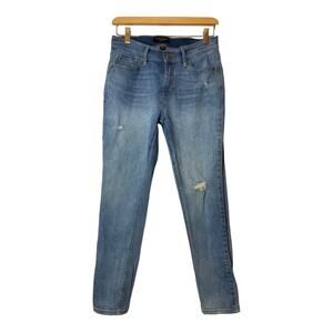 Banana Republic Girlfriend Jeans 26 2 Distressed Ripped Knee Light Wash